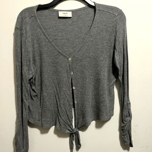 👑Ivoire button up long sleeve belly shirt